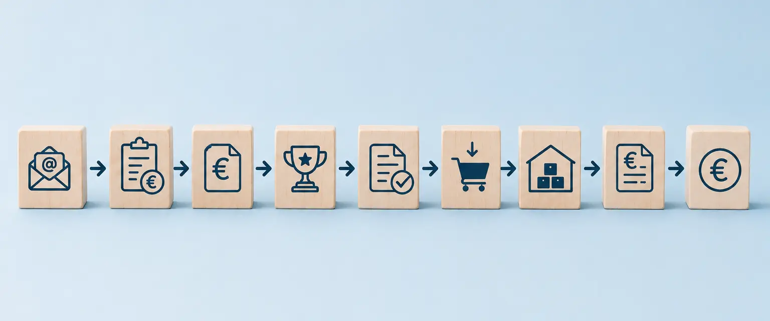AI-generated illustration - The Sales Process: From Customer Inquiry to a Paid Invoice