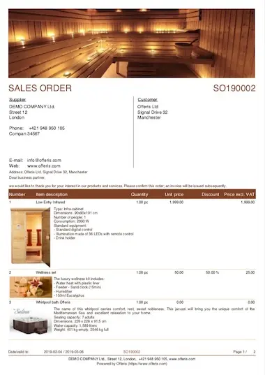 Order template
