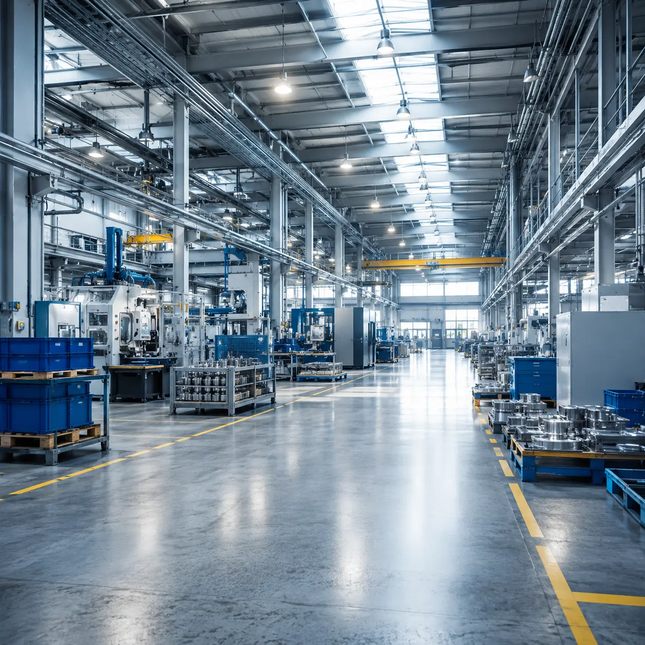 AI-generated illustration - industrial production hall
